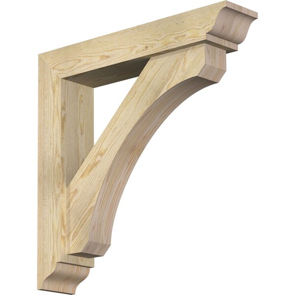 Ekena Millwork Legacy Traditional Rough Sawn Bracket w/ Offset Brace, Douglas Fir, 6"W x 30"D x 30"H BKT0604X30X30LEC01RDF - main